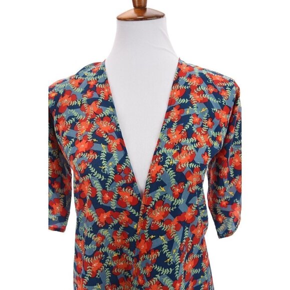 Lularoe Womens Bianka Kimono Jacket Cardigan Unicorn Floral Print Sz Small 3 - Picture 4 of 11